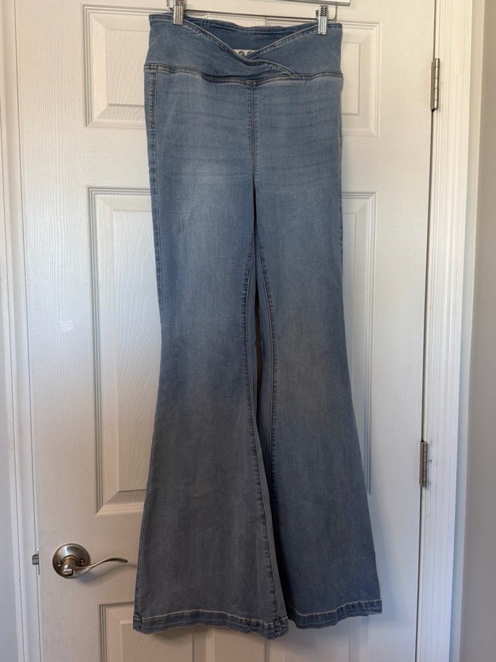 Free People Venice Beach High-Rise Flare crossover waistband Jeans